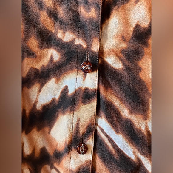 ESCADA 100% Silk Brown Animal Print Blouse size 44 - Picture 3 of 9